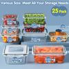 50 PCS Food Storage Containers Set, Plastic Food Containers for Pantry Kitchen Storage and Organization, Microwave and Dishwasher Safe, Leakproof & BPA-Free with Labels Pen(25 Containers & 25 Lids) view 2