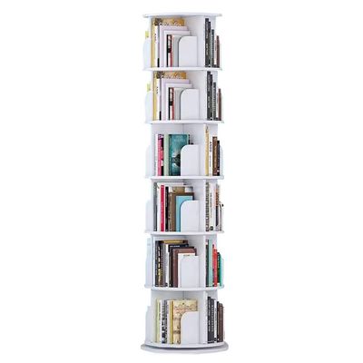 2/3/4/5/6 Tier Revolving Bookshelf Creative 360 Display Rotating Bookcase White Rotating Bookcase Media Display Rack Tower for Living Room Bedroom(Size:46 * 190cm)