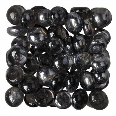 LiFschal 200G(0.45LB) Flat Glass Marbles,Grey Colour Mini Glass Gems,Flat Bottom Marble Beads,Vase Fillers Beads Decorative Glass Pebbles for Fish Tank Home Decorative,60-70PCS(0.51"-0.71")