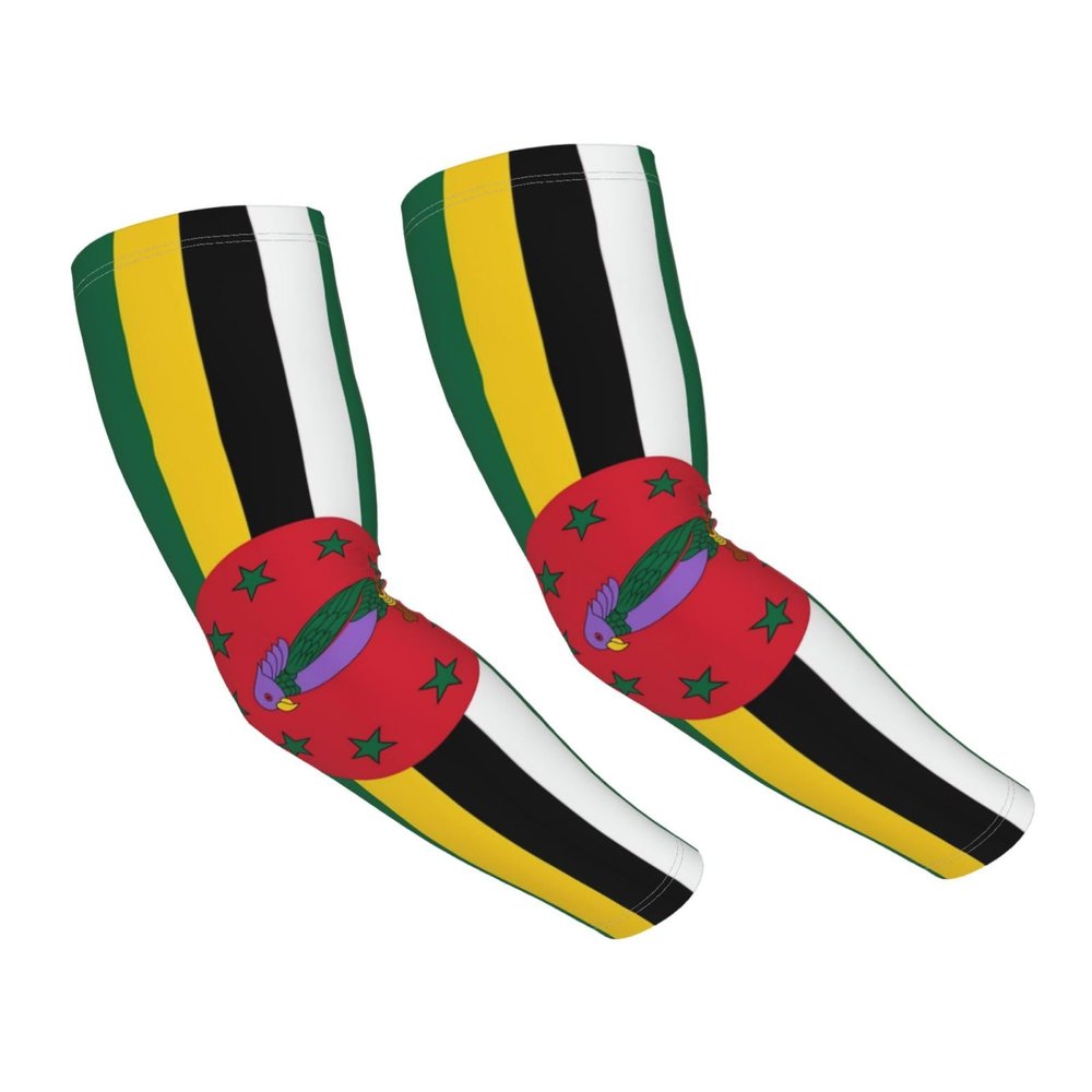 YSBYEIU Cute Dominica Flag Sun Protection Cooling Arm Sleeves for Men Women Sleeves for Golf,Fishing, Cycling, Hiking