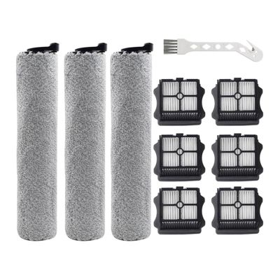 FWQDBE 3 Pack Brush Rollers 6 Pack Vacuum Filters 1 Pack Cleaning Brush Parts AccessoriesCompatible for Tineco Ifloor 3 and Floor ONE S3 Wet Dry Vacuum Cleaners, Kit 10pcs, uyfgiufg8ig
