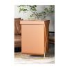 UXHRILV Laundry Basket w/Leather Bag Sorter Organizer Black/Gold Metal Frame Laundry Hamper Luxury Folding Dirty Clothes Basket w/Lid view 1