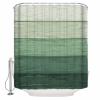 Green Shower Curtain Set with Hook 36" x 78",Washable Cloth Polyester Fabric Shower+Curtain,Waterproof Bath Curtains for Bathroom,Showers,Bathtubs Decor Farmhouse Geometric Gradient Wood Stripe Retro view 1