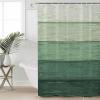 Green Shower Curtain Set with Hook 36" x 78",Washable Cloth Polyester Fabric Shower+Curtain,Waterproof Bath Curtains for Bathroom,Showers,Bathtubs Decor Farmhouse Geometric Gradient Wood Stripe Retro view 4