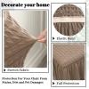 Rakila Stretch Washable Chair Covers for Dining Room Set of 4 Removable Chair Covers with Skirt Kitchen Chair Protector Cover (Khaki, 4 Pack) view 3