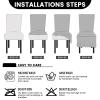 Rakila Stretch Washable Chair Covers for Dining Room Set of 4 Removable Chair Covers with Skirt Kitchen Chair Protector Cover (Khaki, 4 Pack) view 4
