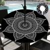 Butaluk Outdoor Tablecloth with Umbrella Hole Waterproof Polyester Round Fitted Tablecloth with Elastic Zippered Table Cloth Round Cover for Picnic, Party (Black, 40''-44'') view 1