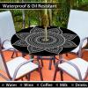 Butaluk Outdoor Tablecloth with Umbrella Hole Waterproof Polyester Round Fitted Tablecloth with Elastic Zippered Table Cloth Round Cover for Picnic, Party (Black, 40''-44'') view 2