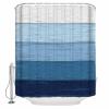 Blue Shower Curtain Set with Hook 72" x 96",Washable Cloth Polyester Fabric Shower+Curtain,Waterproof Bath Curtains for Bathroom,Showers,Bathtubs Decor Geometric Retro Striped Rustic Farmhouse Wooden view 1