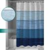 Blue Shower Curtain Set with Hook 72" x 96",Washable Cloth Polyester Fabric Shower+Curtain,Waterproof Bath Curtains for Bathroom,Showers,Bathtubs Decor Geometric Retro Striped Rustic Farmhouse Wooden view 3