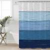 Blue Shower Curtain Set with Hook 72" x 96",Washable Cloth Polyester Fabric Shower+Curtain,Waterproof Bath Curtains for Bathroom,Showers,Bathtubs Decor Geometric Retro Striped Rustic Farmhouse Wooden view 4