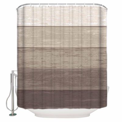 Brown Farmhouse Shower Curtain Set with Hook 72" x 96",Washable Cloth Polyester Fabric Shower+Curtain,Waterproof Bath Curtains for Bathroom,Showers,Bathtubs Decor Vintage Gradient Retro Wooden Grain