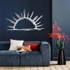 Sun Metal Wall Art, Metal Sunrise Wall Decor, Sunshine Minimalist Design, Modern Sunset Metal Wall Art, Mid Century Boho Decor, Sun Design Wall Art for Living Room Kitchen Bedroom (59"x33" | 150x84cm, Silver) view 1