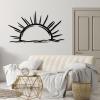Sun Metal Wall Art, Metal Sunrise Wall Decor, Sunshine Minimalist Design, Modern Sunset Metal Wall Art, Mid Century Boho Decor, Sun Design Wall Art for Living Room Kitchen Bedroom (59"x33" | 150x84cm, Silver) view 3
