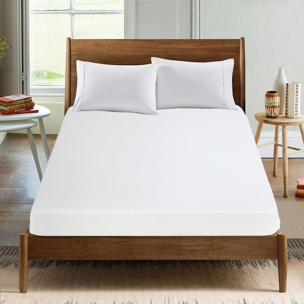 MKDLUFEI 6 Inch Twin Mattress, Gel Memory Foam Mattress with Cover for Cool Sleep & Pressure Relief, White
