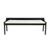 Benjara Kee 60" Dining Bench- Black Rubberwood Frame- Low Back- Cushioned Seat view 4