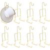 8 Pcs Golden Finish Metal Cup And Saucer Display Stand, Teacup Coffee Mug Organizer Rack For Plates And Tea Coffee Cups view 1