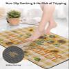 Bath Rugs Bathroom Rug,Summer Retro Sunflower Buffalo Plaid Absorbent Diatomaceous Earth Bath Mat Quick Drying Non Slip Washable Shower Mat,Floral Retro Linen Doormat for Bathtub Kitchen Living Room view 4