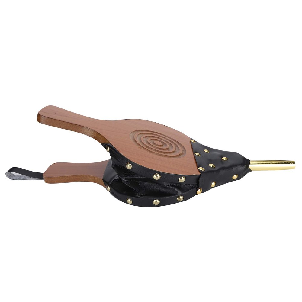 KJAOYU Ergonomic Wooden Fireplace Bellows - Durably Outdoor BBQ & Fire Tool with Comfortable Grip