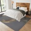 Modern Indoor Area Mat, Abstract Gray Gold Palm Leaves Area Rugs, Rubber Backed Non-Slip Foldable Hardwearing Mat for Family Living Room Bedroom Entryway Hallway Office Porch Study Room 4x5ft view 3