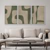 SIGNWIN Framed Canvas Print Wall Art Set Abstract Geometric Green and Beige Tones Illustrations Modern Art Decorative Boho Relax/Zen Nordic for Living Room, Bedroom, Office - 16"x24"x3 White view 2