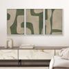 SIGNWIN Framed Canvas Print Wall Art Set Abstract Geometric Green and Beige Tones Illustrations Modern Art Decorative Boho Relax/Zen Nordic for Living Room, Bedroom, Office - 16"x24"x3 White view 3