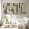 SIGNWIN Framed Canvas Print Wall Art Set Abstract Geometric Green and Beige Tones Illustrations Modern Art Decorative Boho Relax/Zen Nordic for Living Room, Bedroom, Office - 16"x24"x3 White view 4