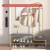 ANram Coat Rack Shoe Bench Hall Tree Storage Bench for Entryway, Accent Large Shoe Rack Bench with Storage Shelf Hanging Bar and Hooks view 3