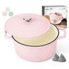Ciwete 6 QT Dutch Oven Pot with Lid, Enameled Cast Iron Dutch Oven for Bread Making, Braiser, Cooking, Dual Handles, Oven Safe up to 500 F or on Stovetop, Gifts for Family - Pink view 1