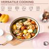 Ciwete 6 QT Dutch Oven Pot with Lid, Enameled Cast Iron Dutch Oven for Bread Making, Braiser, Cooking, Dual Handles, Oven Safe up to 500 F or on Stovetop, Gifts for Family - Pink view 3