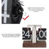 Cyrank Retro Flip Desk Shelf Clock, Wood Base Flip Down Clock Retro Digital Flip Desk Clock Auto Flip Desk Table Clock Mechanical Flip for Home and Office Decoration view 3