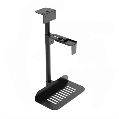 CPU Holder Stand CPU Holder Under Desk Mount - Universal PC Case Holder Adjustable Wall PC Mount with 360 Swivel, Suspended PC Tower Holder Mainframe Hanger Computer Tower Stand(Color:Knob Black)