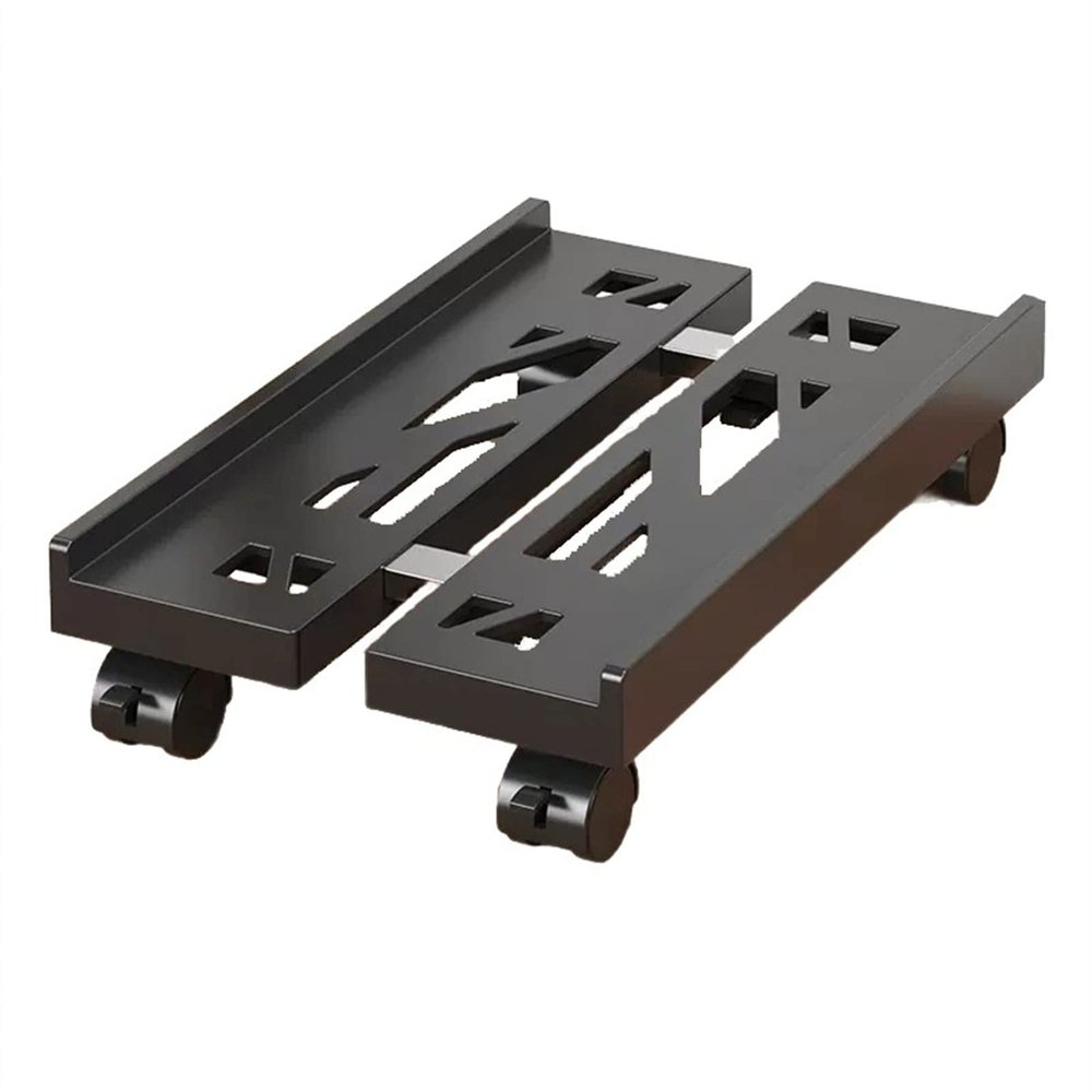 ZTHYSHXA CPU Holder Stand Rolling Desktop PC Tower Stand, Adjustable Mobile CPU Holder with Locking Caster Wheels, Expandable PC Case Holder for Most Desktop Towers Computer Tower Stand(Color:Black)