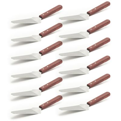 Adcraft Pie Server with Wood Handle, 10", Pack of 12, in Stainless Steel (KT-27)