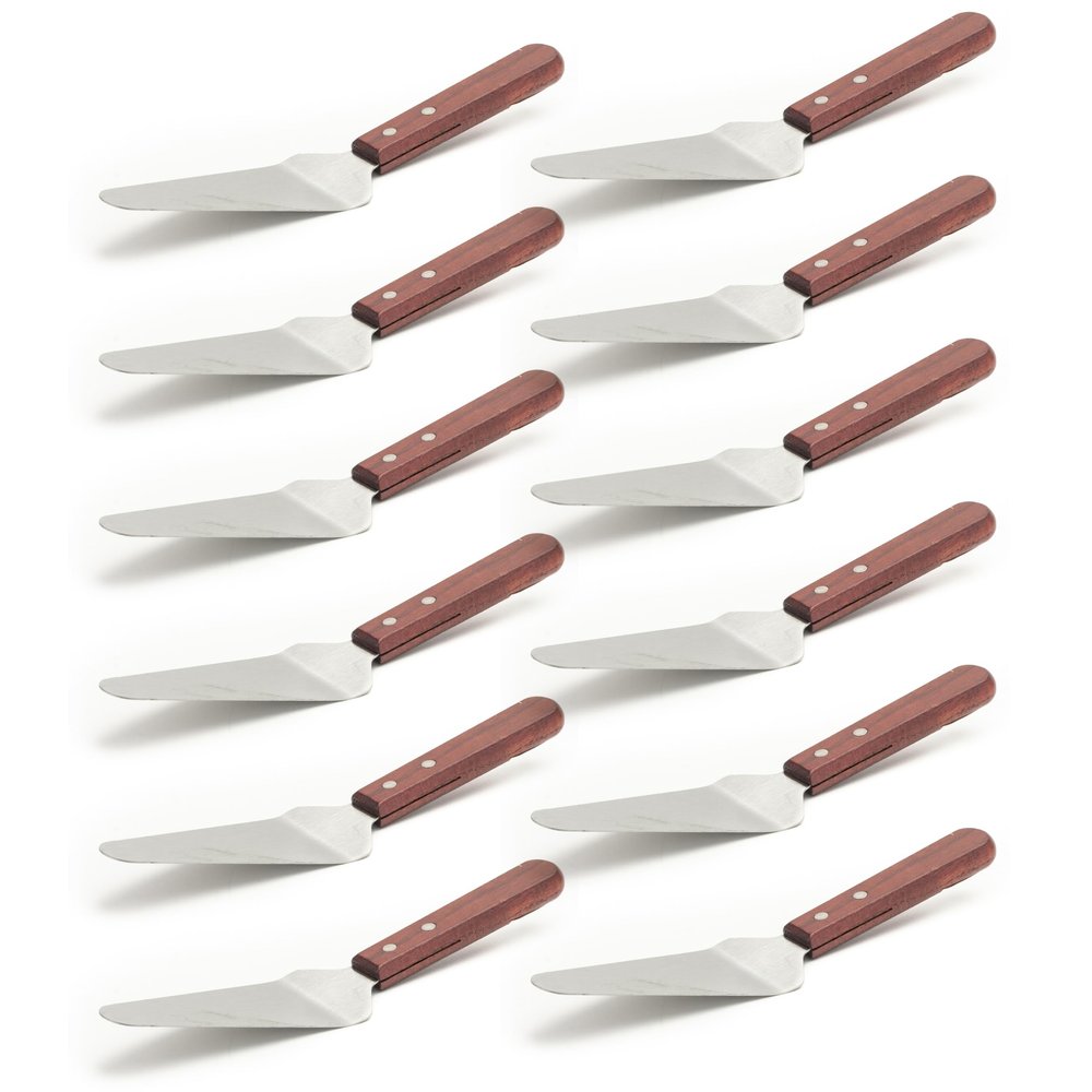 Adcraft Pie Server with Wood Handle, 10", Pack of 12, in Stainless Steel (KT-27)