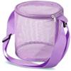 OEIPSMK Mesh Shell Storage Bag, Three-Dimensional Circular Sand Digging Bucketmesh Beach Toy BagSmall Beach BagsToy OrganizerSeashell Bags (Red), Purple view 1