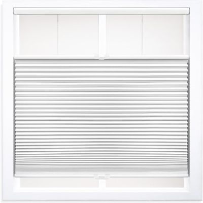 DEZ FURNISHINGS Cordless 1.5" Blackout Top Down Bottom Up Cellular Shade, 61.5" W x 36" H, White