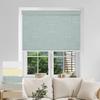 Doing-X 100% Blackout Roller Shades for Windows Linen Fabric Cordless Roller Blinds with Cassette Valance Thermal Insulated Room Darkening Window Shades for Home Office Bedroom(30"W x 92"H)Blue-Gray view 2