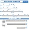 SUNALLY Shower Curtain Rod Adjustable 32-75 Inch, Spring Tension Shower Curtain Rods Stainless Steel Telescoping Curtain Rod for Bathroom or Windows, No Drilling, No Slip, No Rust, Nickel view 2