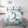 Feelyou Girls Mermaid Comforter Twin Size Ocean Life Sea Animal Comforter Set for Kids Boys Girls Children Fish Scales Bedding Set Microfiber Room Decor Pastel Duvet Set 2Pcs view 1
