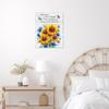 HVEST Blue and Yellow Floral Canvas Wall Art for Living Room Sunflower and Butterfly Inspirational Quotes on Rustic Wood Paintings Wall Decor Flower Framed Wall Art for Bedroom Decor,20L X 16W inches view 4
