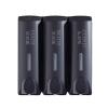 SUREK Plastic Soap Dispenser Wall Mount Shower Dispensers Manual Lotion Dispenser Bottle Black for Bathroom Refillable, 3 Chamber view 1