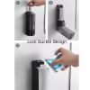SUREK Plastic Soap Dispenser Wall Mount Shower Dispensers Manual Lotion Dispenser Bottle Black for Bathroom Refillable, 3 Chamber view 4