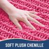 Arotive Luxury Bathroom Rugs 24x16, Extra Soft Thick Absorbent Shaggy Chenille Bath Rugs, Non-Slip Machine Wash Dry, Bath Mats for Bathroom Floor, Tub and Shower, Home Decor Accessories, Deep Pink view 3
