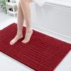 Arotive Luxury Chenille Bathroom Rug Mat, Extra Soft Thick Absorbent Shaggy Bath Rugs, Non-Slip Machine Wash Dry, Plush Bath Mats for Bathroom, Shower and Tub, 47x24, Red view 1