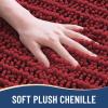 Arotive Luxury Chenille Bathroom Rug Mat, Extra Soft Thick Absorbent Shaggy Bath Rugs, Non-Slip Machine Wash Dry, Plush Bath Mats for Bathroom, Shower and Tub, 47x24, Red view 3