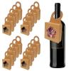 25Pcs Kraft Paper Wine Bottle Box with Window, Hanging Foldable Gift Wine Bottle Boxes, Champagne Bottles Candy Gift Box, Bottle Hanger Favor Box for holding Candy Truffles Chocolate Cookies(Brown) view 1
