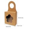 25Pcs Kraft Paper Wine Bottle Box with Window, Hanging Foldable Gift Wine Bottle Boxes, Champagne Bottles Candy Gift Box, Bottle Hanger Favor Box for holding Candy Truffles Chocolate Cookies(Brown) view 3