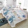Alandar Home Duvet Cover Sets Blue Sea Turtle Summer Ocean Nautical,3 Piece Bed Set Ultra Soft Quilt Covers and Pillowcases,Coastal Coral Seahorse Microfiber Bedding Set for Bedroom Guest Room Dorm view 1