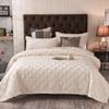 vctops Soft Velvet Quilt Luxury Checkered Quilted Bedspread Coverlet Super Soft Solid Throw Blanket Bed Quilt Cover for Couch Sofa Bed All Seasons (Beige,87"x94") view 1